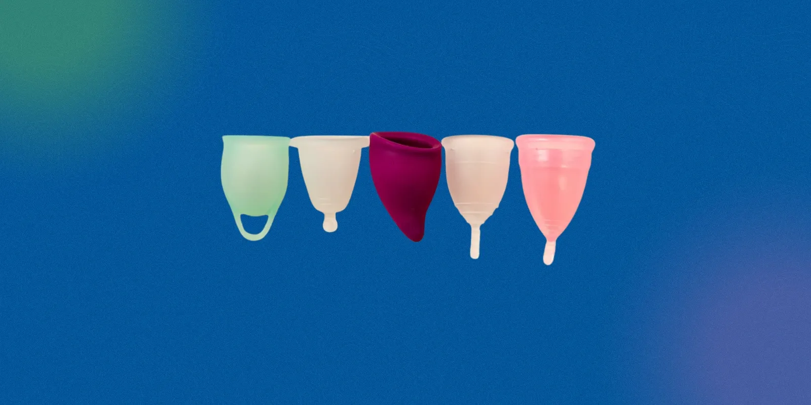 Different menstrual cup sizes and shapes comparison